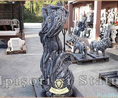 Statuetă fata erotică, gri patinat, model S26. - 3