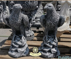 Statuete vulturi, acvile, gri patinat, model S17.