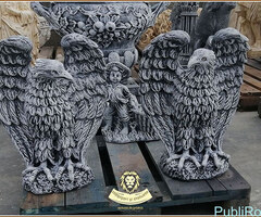 Statuetă vultur, acvilă, șoim, uliu, gri patinat, model S13.