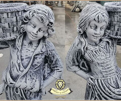 Statuete copii cu cosulete din beton model J3,J4.