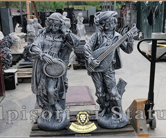 Set statuete muzicanți, gri patinat, model S69. - 2
