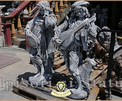 Set statuete muzicanți, gri patinat, model S69. - 3