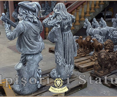Set statuete muzicanți, gri patinat, model S69. - 4