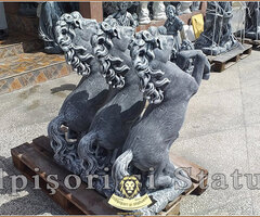 Statuetă căluț mare, gri patinat, model S37. - 5