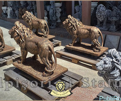 Statuetă leu mare în picioare, arămiu antichizat, model S33. - 4