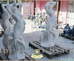 Statuetă fata erotică, alb marmorat, model S26. - 4