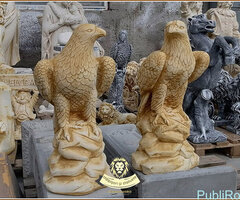 Statuete vulturi, acvile, galben patinat, model S17.