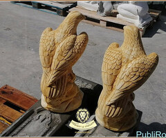 Statuete vulturi, acvile, galben patinat, model S17. - 4